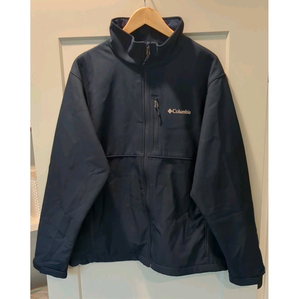 NWOT Columbia Mens Lined Navy Blue Water Resistant Jacket‎ Size XL